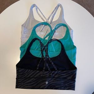 3 Lululemon Energy Long Line Sprts Bra sz 10